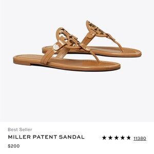 Tory Burch Brown Logo Sandals